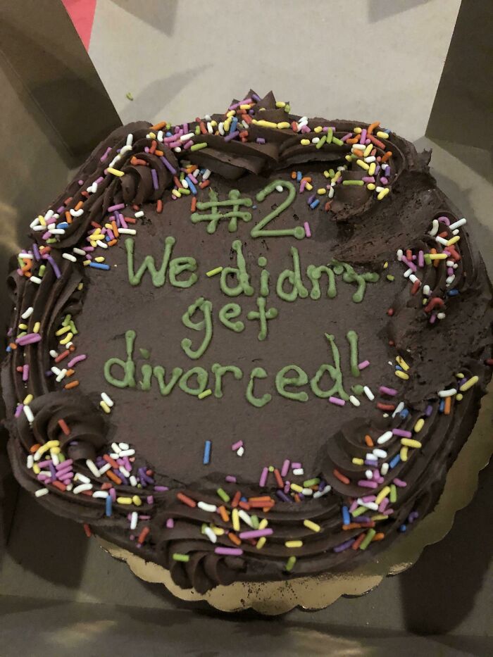 Anniversary Cake with Some Interesting Word Choices