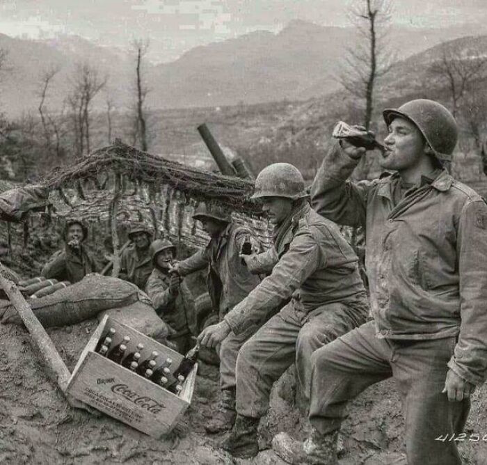 Soldiers Chillin’ with Coca-Cola in Italy, 1943