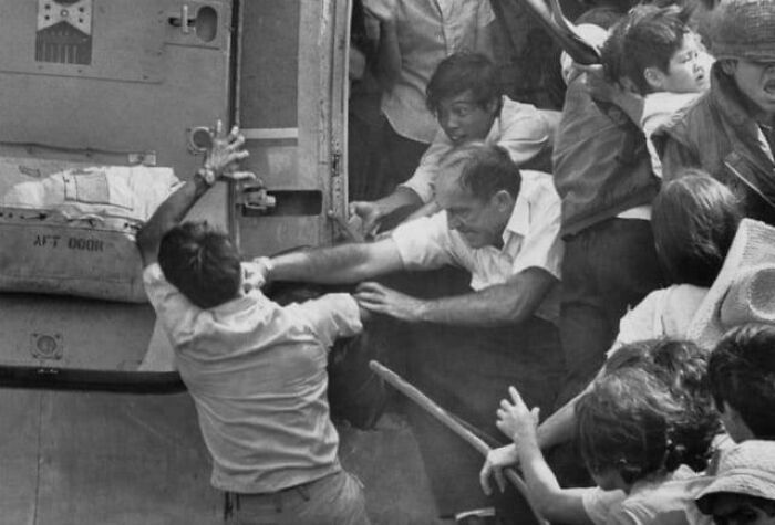 Helicopter Chaos: American Punches A Man To Escape South Vietnam, 1975