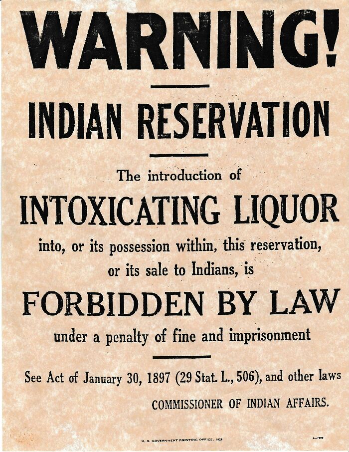 A 1929 Liquor Ban Poster From An Indian Reservation—Historic Vibes!