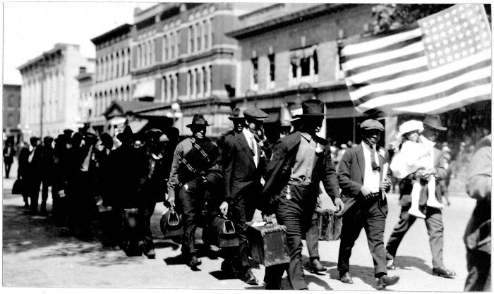 Soldiers Strut For Armistice Day After WWI, 1919