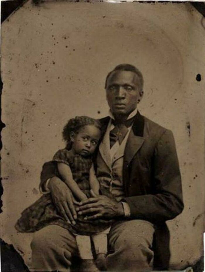 Sweet Old-Time Pic: Dad And Daughter Looking Sharp (1870s)