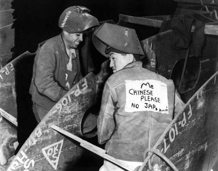 Chinese American Dude Rocking A Note To Avoid Work Drama, 1940s Style