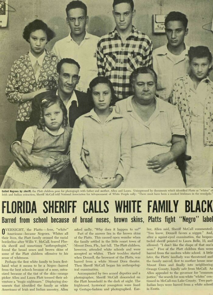 The Platt Family Got Mistaken For Black By A Sheriff. History, Yikes!
