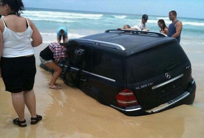 Beach Parking Fail (No Sandcastles, Just Cars Stuck)