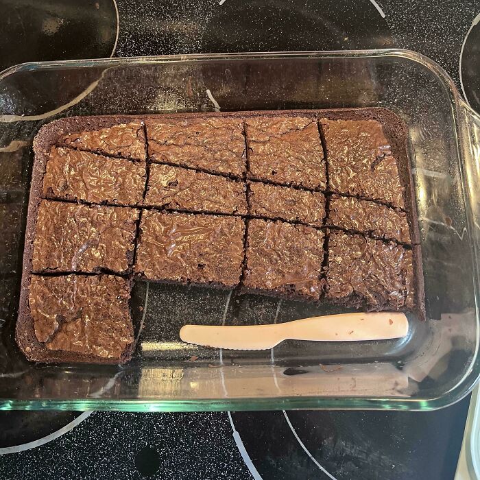 My Wife’s Drunken Attempt at Cutting Brownies: Art or Chaos?