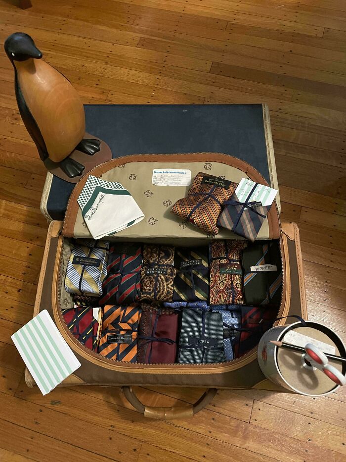Dad’s Ties Organized With A Sweet Story Behind Each One