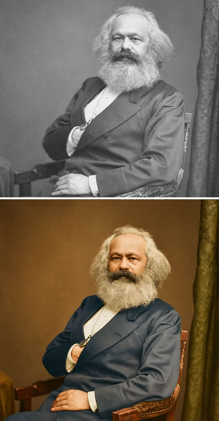 Karl Marx’s Legendary Photo Gets AI Color Glow-Up