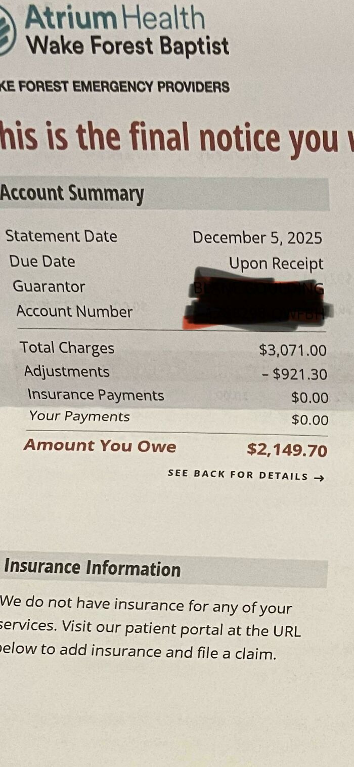 Hospital Bill for a Brother Who Passed Away... Yikes.