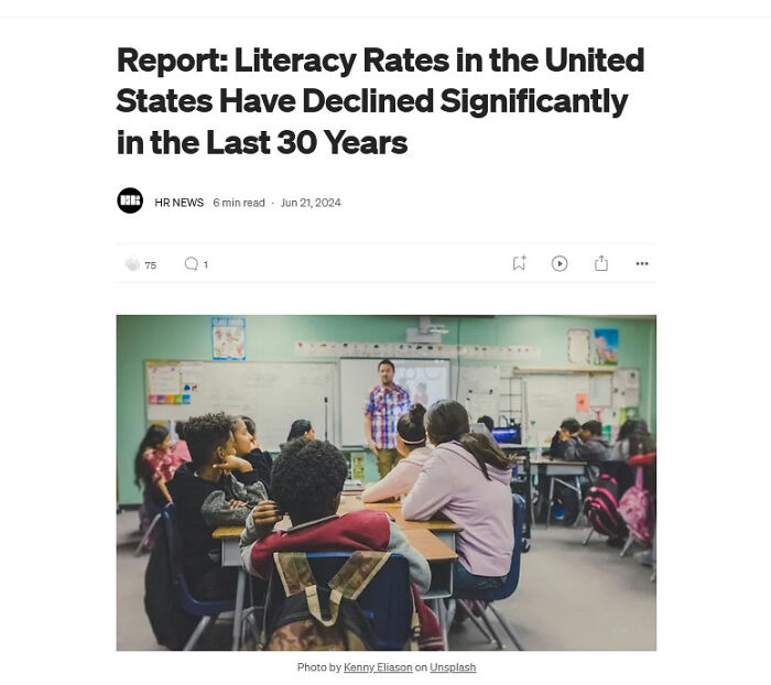 US Literacy Rates Took a Big Nosedive in the Last 30 Years