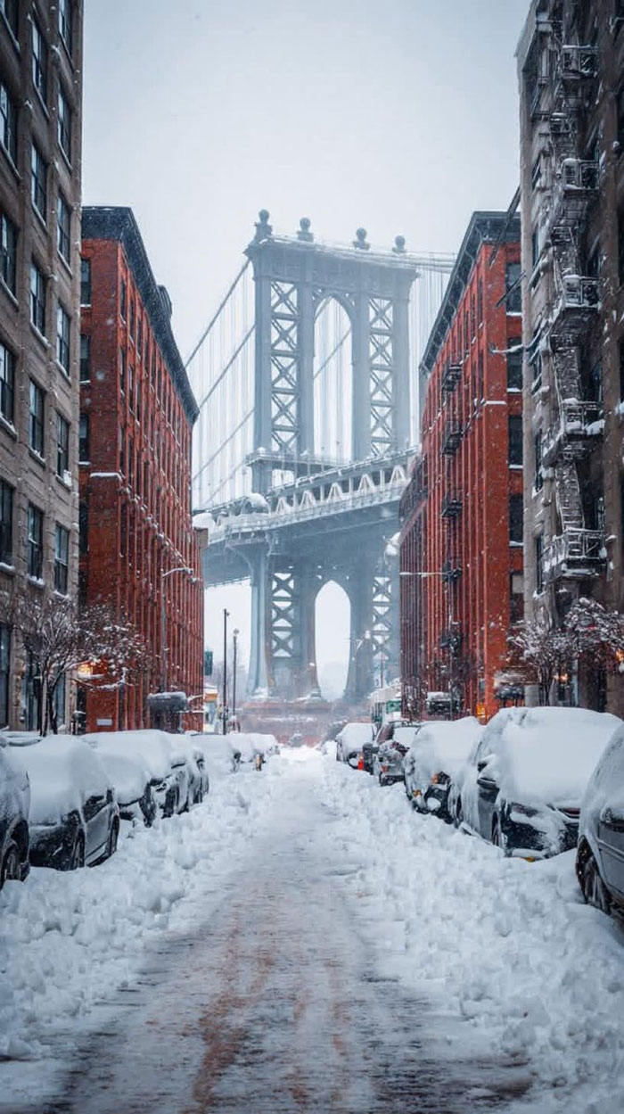 Brooklyn Covered In Snow, Looking Cool