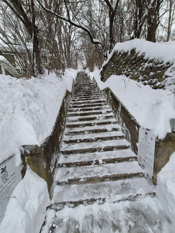If You’re Complaining About Snow, Imagine Doing This Staircase!