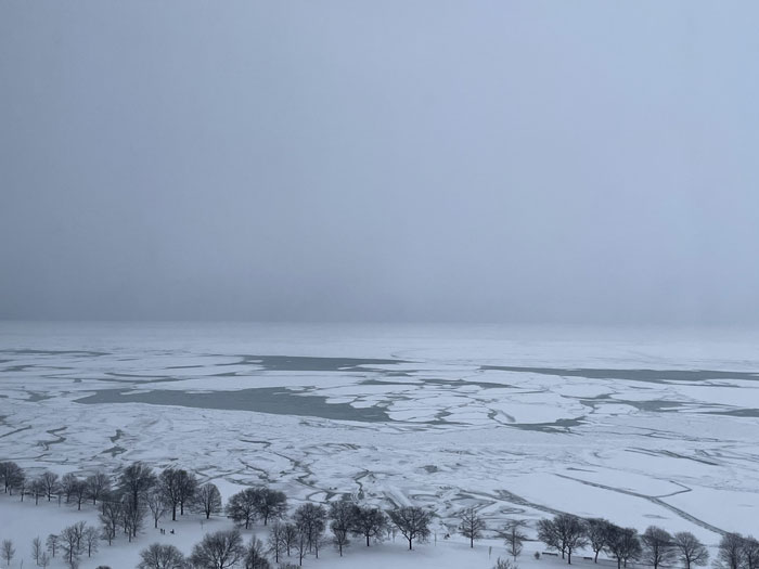 Lake Michigan Did A Full Freeze Out, Chicago's North Side Snowed In