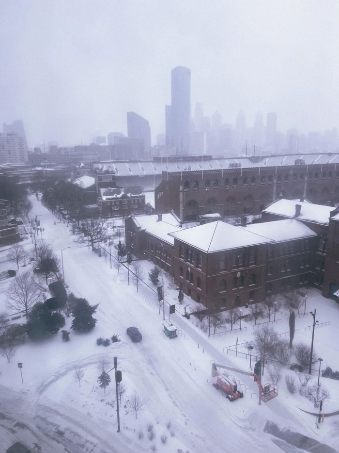 Views From Penn Station Covered In Snow