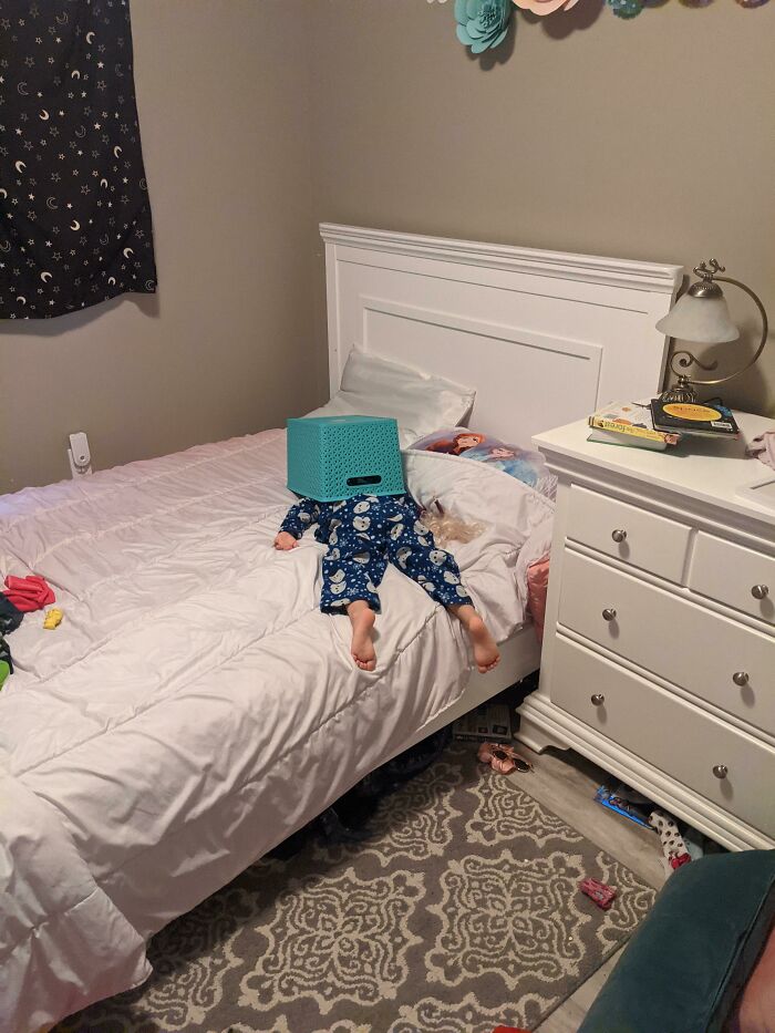 Not Sure If Hiding Or Comedy, But She Fell Asleep Like This