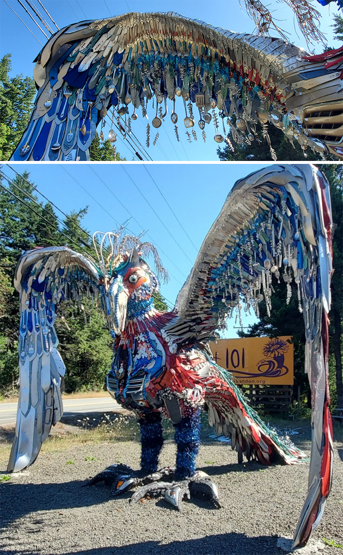 Meet Bandonia, The 14-Foot Phoenix Made from Trash