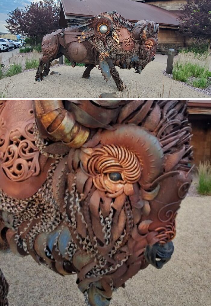 Dakotah: A Fierce Welded Bison in Rapid City, SD
