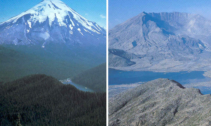 Mt. St. Helens Before and After That Boom in 1980