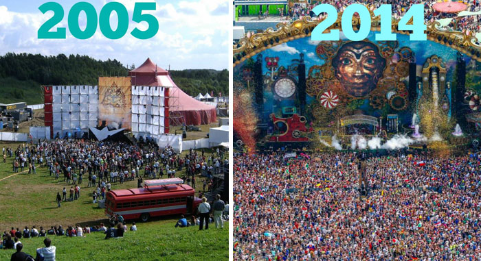 Tomorrowland 2005 vs. 2014: Party City Glow-Up