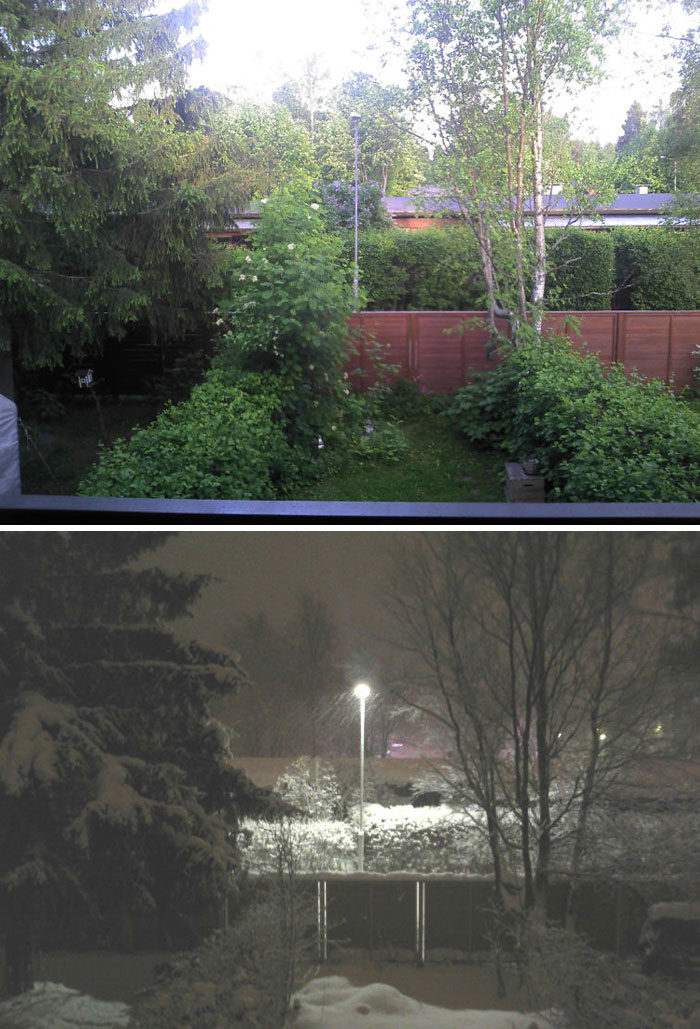 Balcony Views: June 6 vs. January 10 at 9:30pm