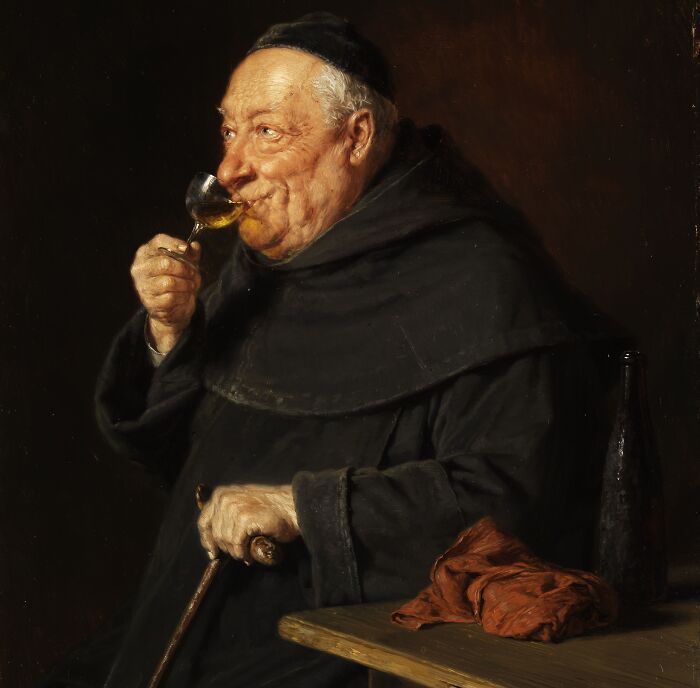 Benedictine Monk Starting His Day With Wine (Not Coffee)