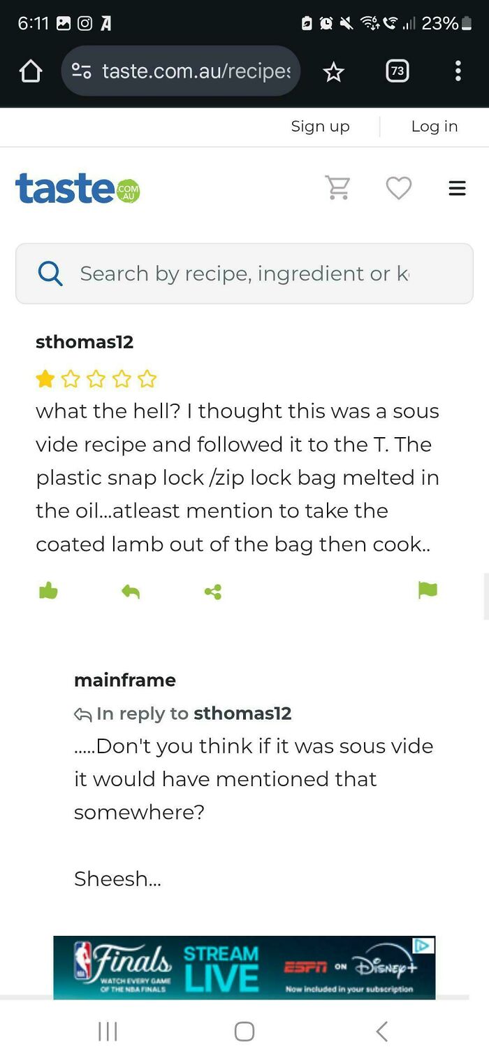 "It's The Recipe’s Fault I Have No Common Sense!"