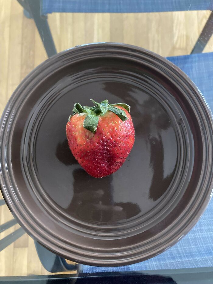 Update: Ate This Huge Strawberry In 5 Bites. Impressive, Right?