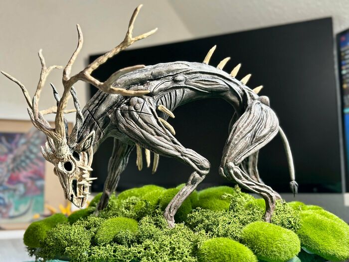 Made A Custom Wendigo Sculpture For A Friend