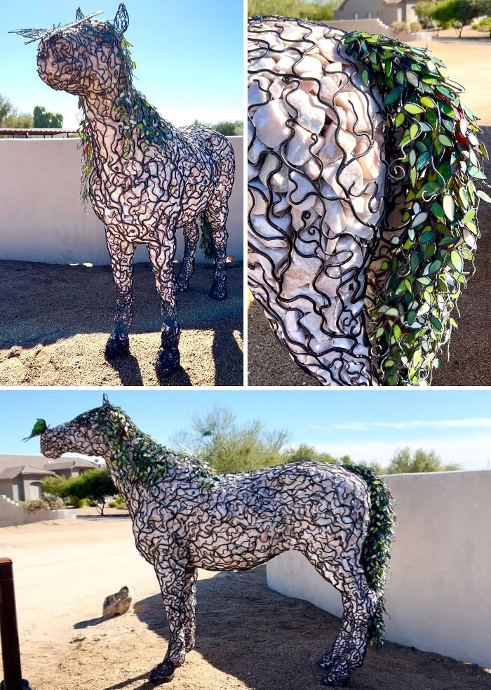 Built A Life-Size Horse Out Of Caged Rocks—No, Seriously