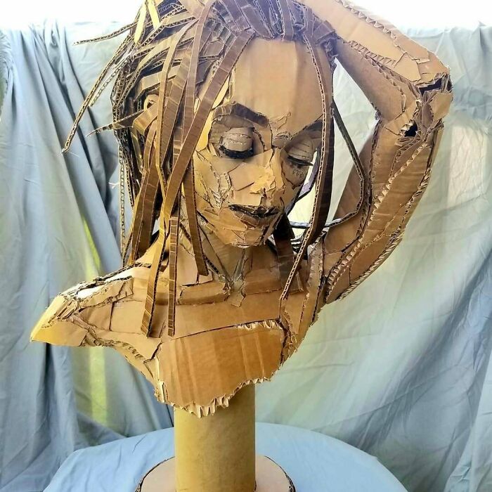 Cardboard Bust Of A Woman—Recycling Level: Expert