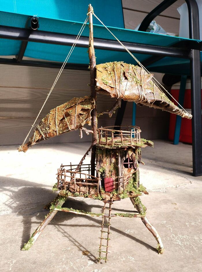 Made A Tiny House Thingy From Sticks And Leaves On My Favorite Hiking Trail