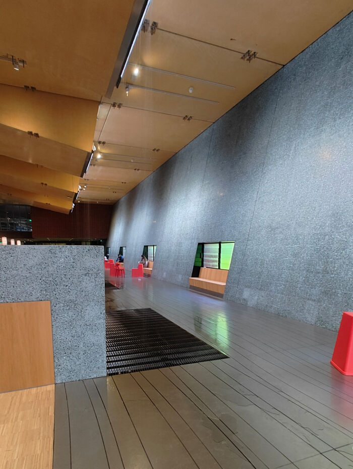 University Building Roof That Drips Water Everywhere On Purpose