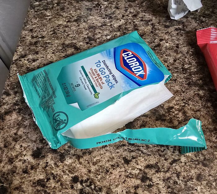 This Is How He Opened The Clorox Wipes