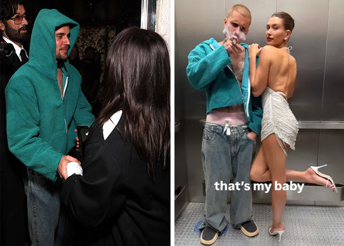 Justin Bieber’s Shirtless Hoodie Flex