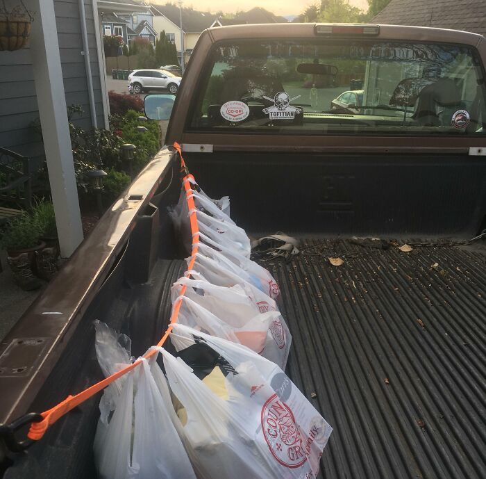 Overflowing Pickup Truck? Watch This Grocery Load Masterclass