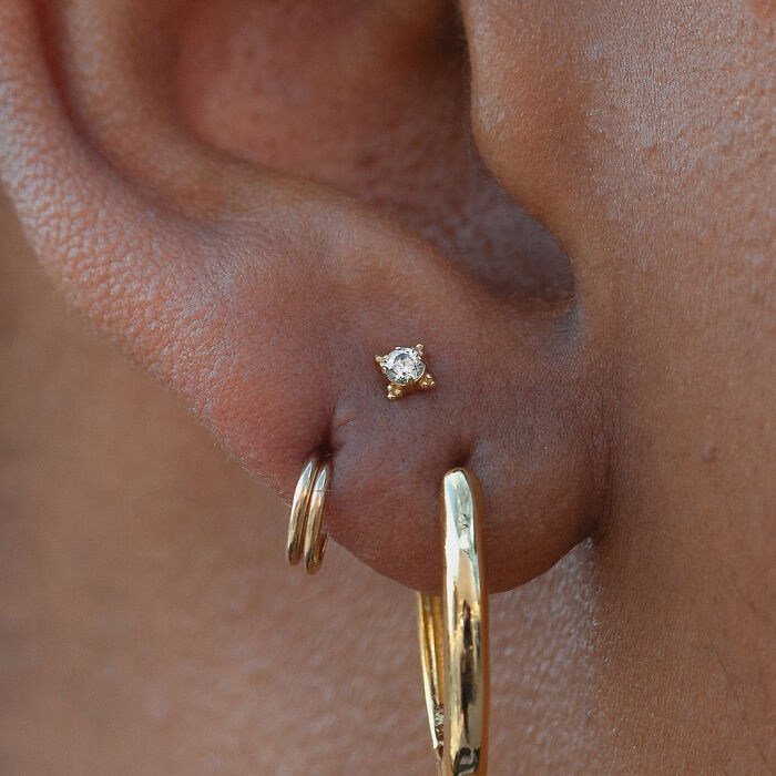 Stacked Lobe Piercing (The Vertical Bling Tower)