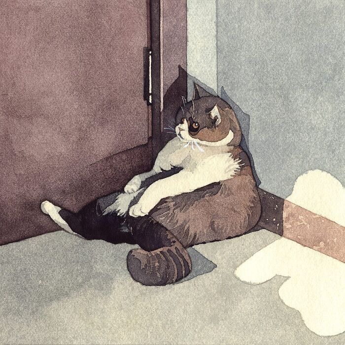 These Watercolor Cats Are So Dreamy You’ll Want To Pet The Paintings