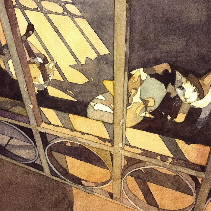These Watercolor Cats Are So Dreamy You’ll Want To Pet The Paintings