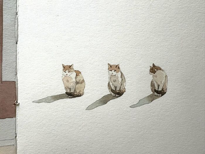 These Watercolor Cats Are So Dreamy You’ll Want To Pet The Paintings