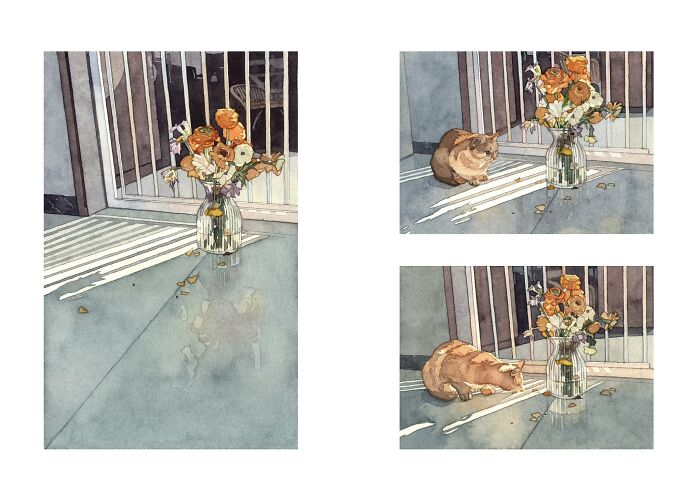 These Watercolor Cats Are So Dreamy You’ll Want To Pet The Paintings