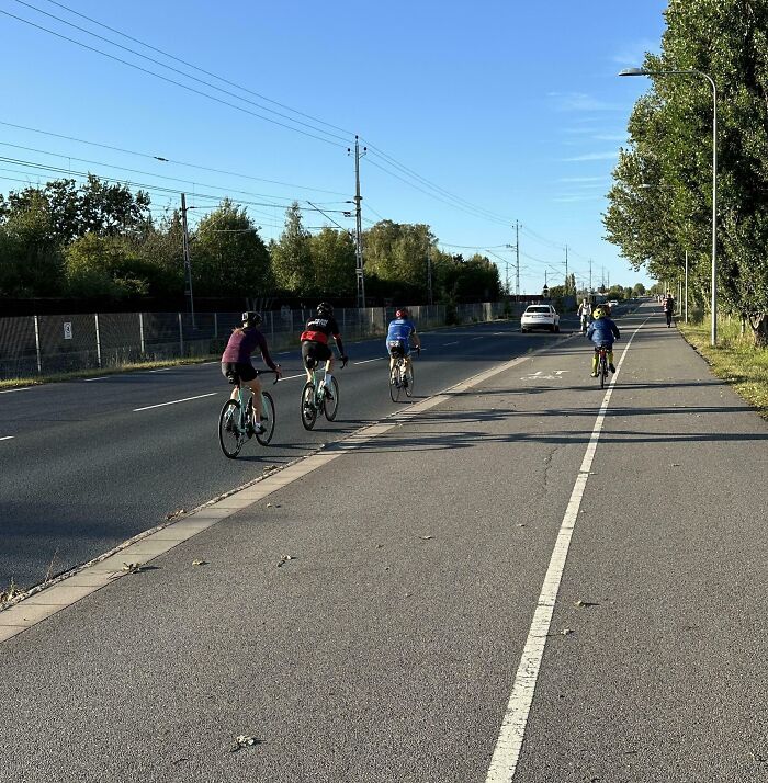 When There’s a Perfect Bike Lane but No, Cyclists Pick the Road Because Why Not?