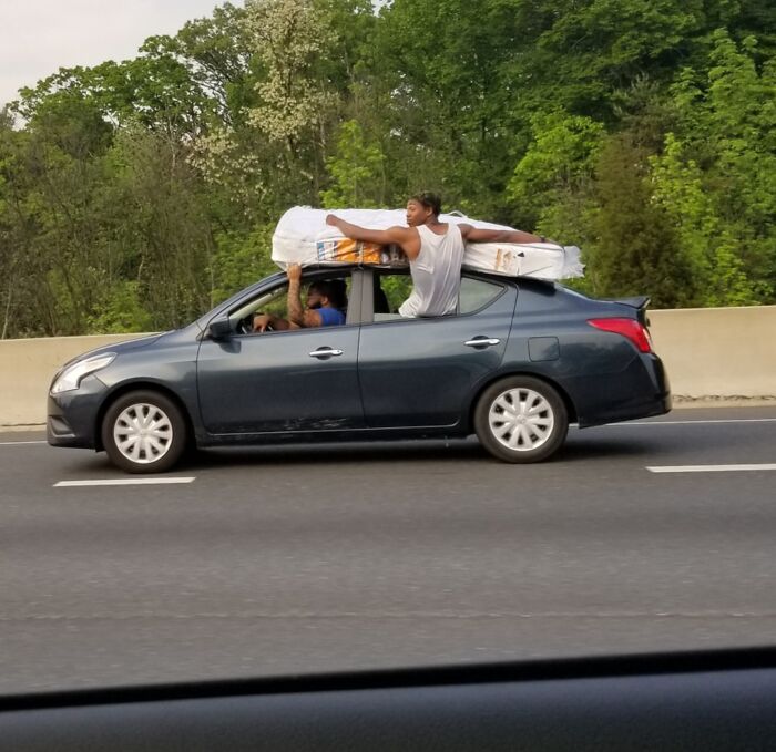 Mattress Stunt on a Highway at 65+ MPH. Hold on Tight!
