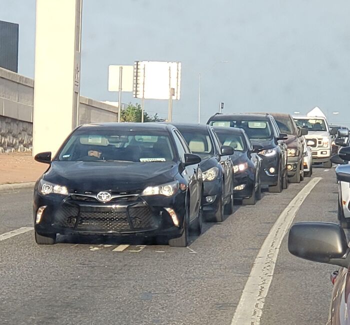 Driver Caught Sleeping Behind the Wheel, Causing a Traffic Jam