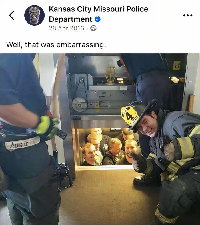 When Cops Got Stuck in an Elevator, Firefighters Came to the Rescue