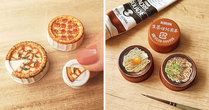 Tiny Food Art on Plastic Bottle Caps? You’ve Gotta See This!