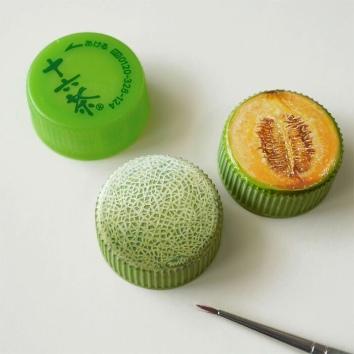 Tiny Food Art on Plastic Bottle Caps? You’ve Gotta See This!