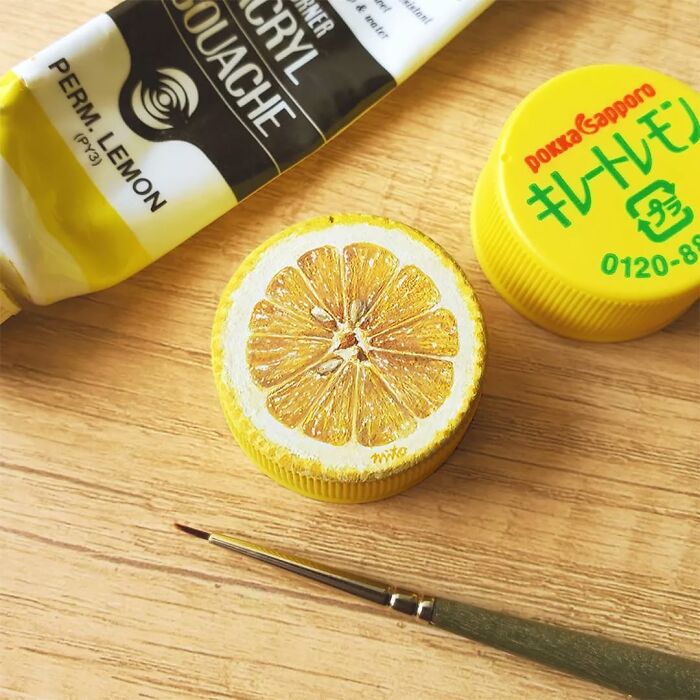 Tiny Food Art on Plastic Bottle Caps? You’ve Gotta See This!