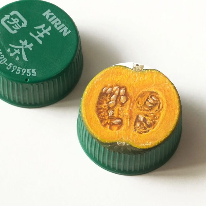 Tiny Food Art on Plastic Bottle Caps? You’ve Gotta See This!
