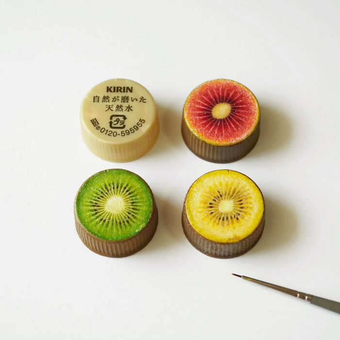 Tiny Food Art on Plastic Bottle Caps? You’ve Gotta See This!
