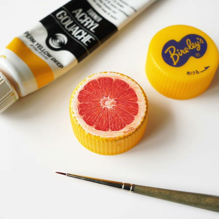 Tiny Food Art on Plastic Bottle Caps? You’ve Gotta See This!